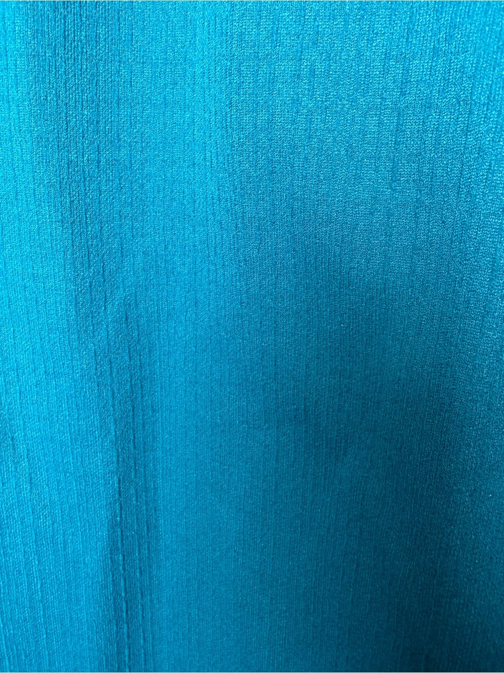 Vintage 70s Teal Textured Midi Skirt // Mod Minimalist High Waist Flowy Skirt L - Picture 6 of 6